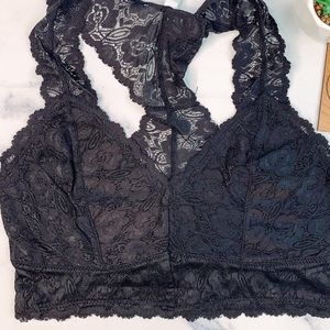 Small black lace bralette